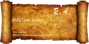 Répa Alex névjegykártya